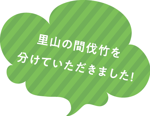 里山の間伐竹を分けていただきました！