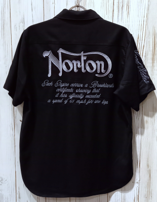 再入荷！【Norton】麻混 オープンカラーシャツ