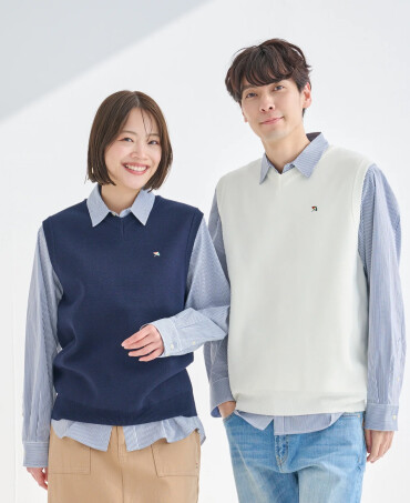 【 3SEDAI KNIT シェア Vネックベスト 】