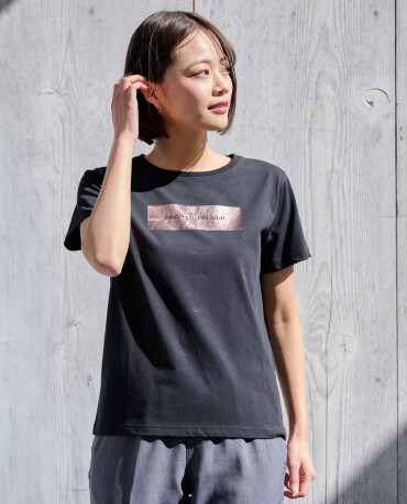 【 箔プリントロゴTシャツ 】