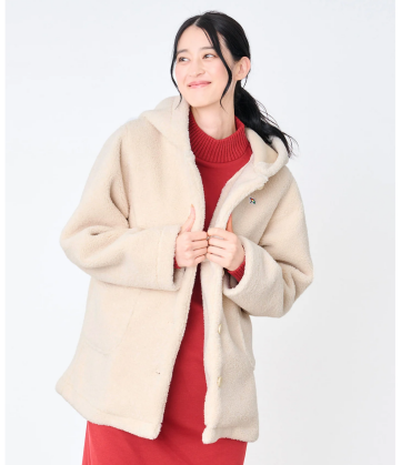 【 ボア フーディ ショートコート 】