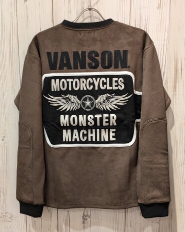 【VANSON】フェイクスウェードロンT