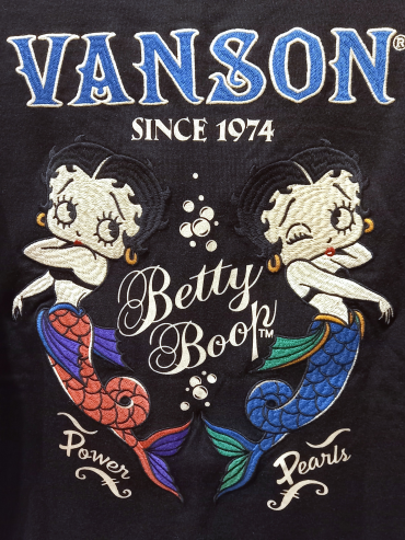 【Vanson】×『BETTY BOOP』Wマーメイド Tシャツ