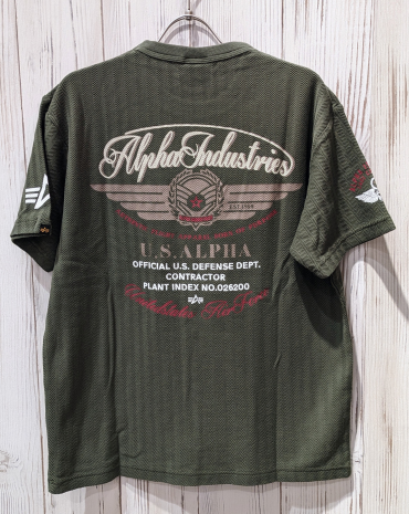 【ALPHA】ヘリンボーン プリントTシャツ