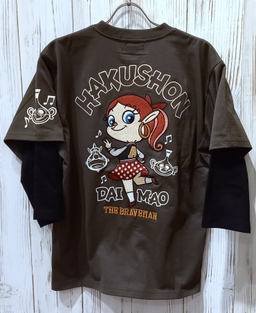 【THE BRAVE MAN】アクビちゃん6分丈Tシャツ
