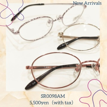 人気のメタルのオーバル型メガネも5,500円から