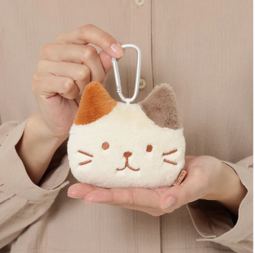 ふくふくにゃんこ ブラウンフェイスポーチ