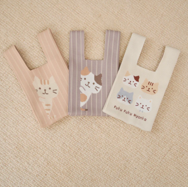 ふくふくにゃんこ ニットバッグ