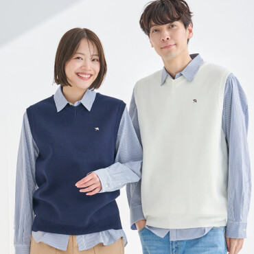 【 3SEDAI KNIT シェア Vネックベスト 】