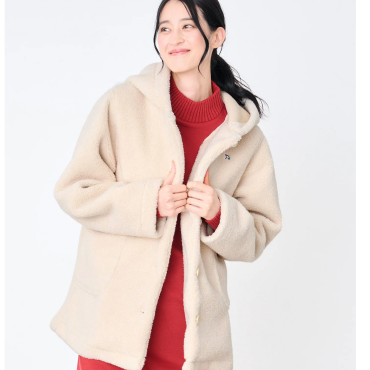 【 ボア フーディ ショートコート 】