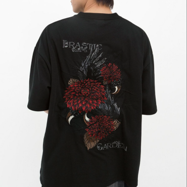 【DRASTIC GARDEN】フェザーダリア総刺繍Tシャツ