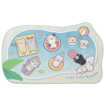 ふくふくにゃんこ 接触冷感ダイカットケット