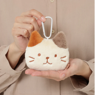 ふくふくにゃんこ ブラウンフェイスポーチ