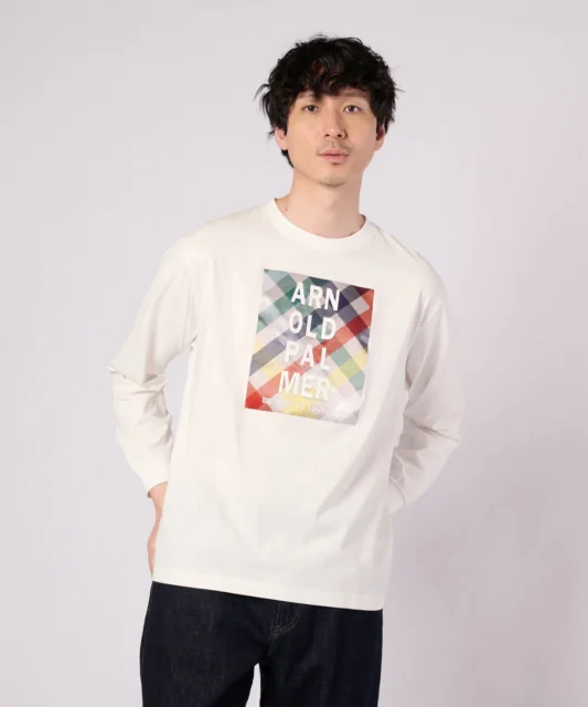 【 パーマーチェックグラフィック ロングスリーブTシャツ 】