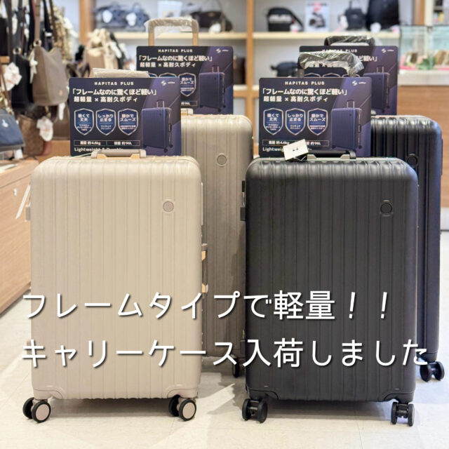 フレームタイプの軽量キャリーケース入荷しました