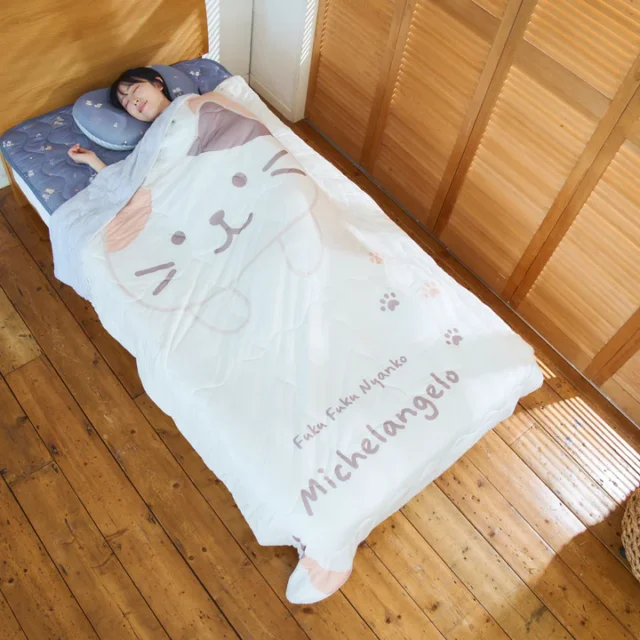 ふくふくにゃんこ 接触冷感 ぶらりん くしゅくしゅ ケット