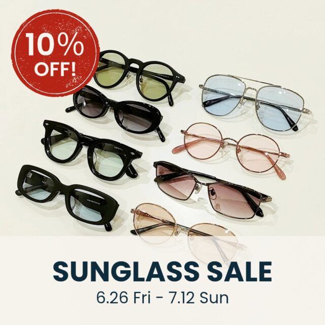 サングラスフレーム10%OFFセール開催🕶️